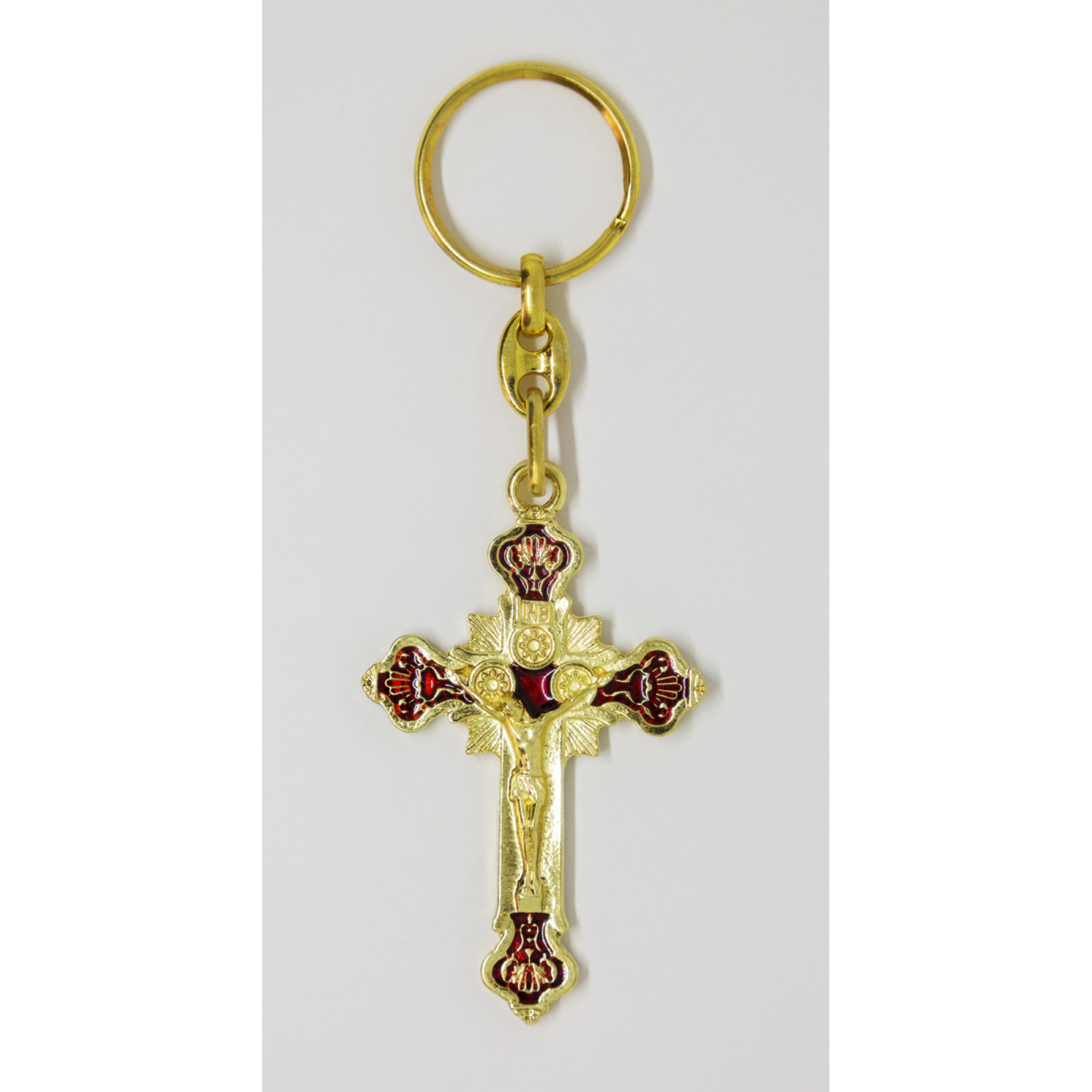 Enamel crucifix keychain