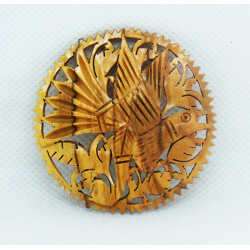 Wooden dove brooch