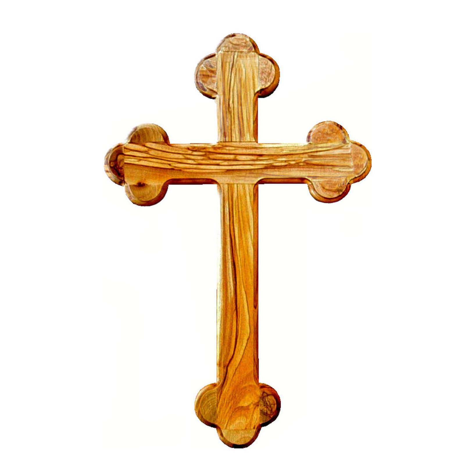 Budded Orthodox olive wood cross