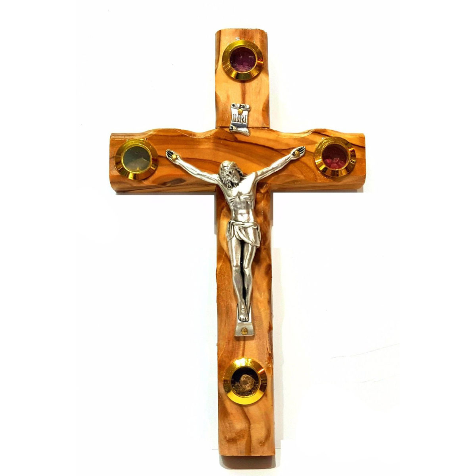 Olive wood wall hanging crucifix 16cm