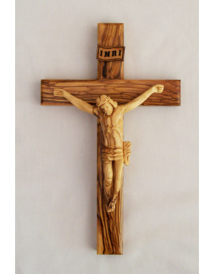 Olive wood crucifix